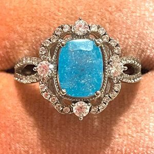 All Around Boutique AAB 925 Blue Ice Crystal Sz10 NWOT